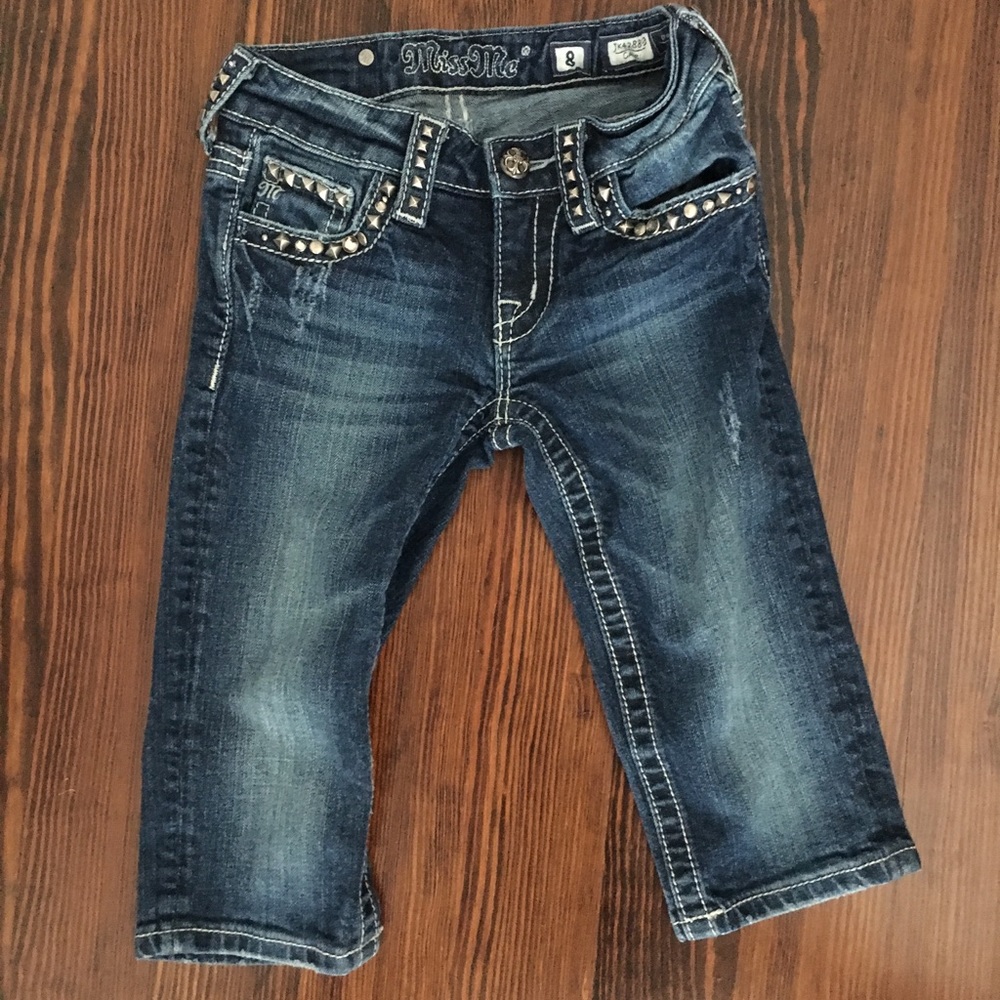 Girls Miss Me Capri Studded Jeans